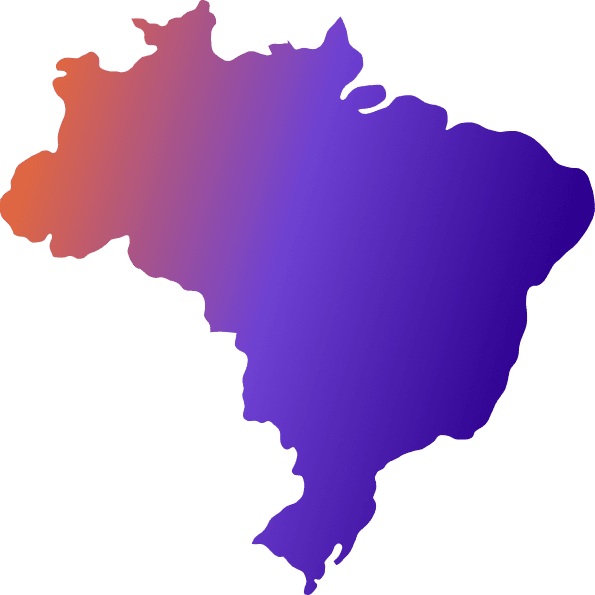 Mapa do Brasil representando a presença nacional da Apol Technology